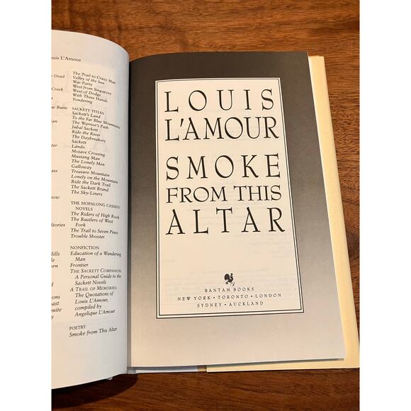 Louis L'Amour Book Lot of (2) EDUCATION OF A WANDERING MAN Poem Smoke Altar - Picture 4 of 10